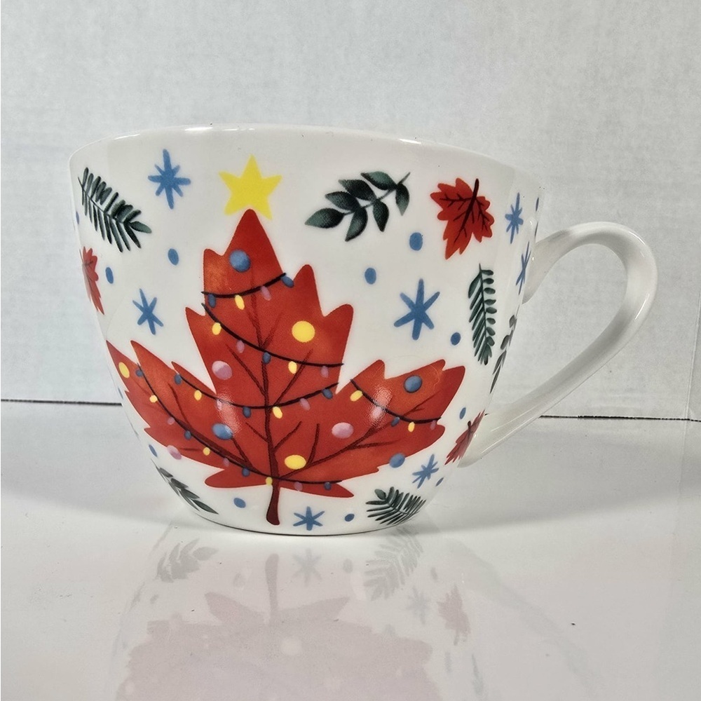 Portobello By Design Holiday Mug Maple
leaf Christmas Merry and Bright